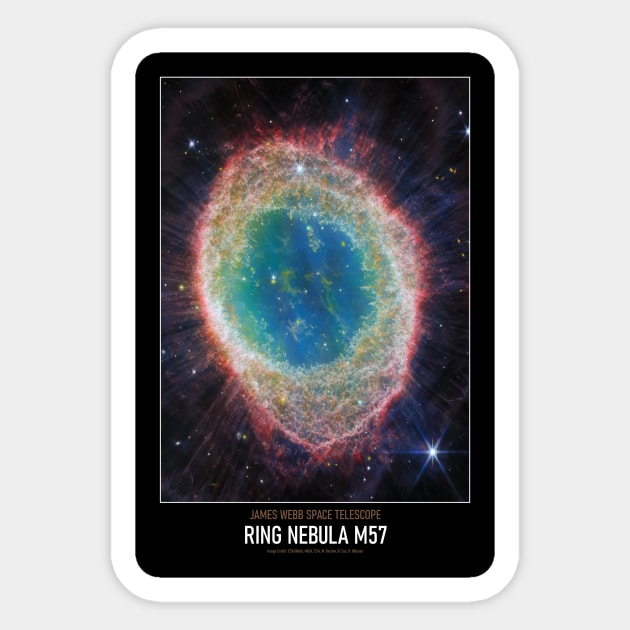 High Resolution Astronomy Ring Nebula M57 Sticker by tiokvadrat